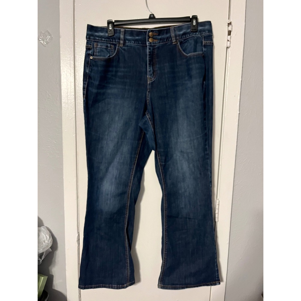 Lane Bryant High Rise Bootcut Jeans Tighter Tummy Technology Dark Wash 18 Reg
